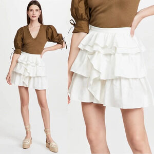NWT Ulla Johnson Alyssa Mini Skirt Size in Pristine White Size 2 $395